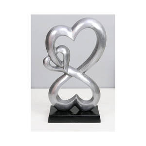 Escultura de aluminio en forma de corazón gris de alta calidad 2025 para decoración de oficina Uso de adorno de diseño elegante - Product Image 6