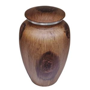 Vente en gros d'urnes funéraires en aluminium de haute qualité Urnes funéraires en métal fini bois design classique fabriquées en Inde - Product Image 4