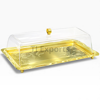 Serveur à chocolat de qualité supérieure avec finition dorée et couvercle en acrylique transparent pour les mariages et les buffets