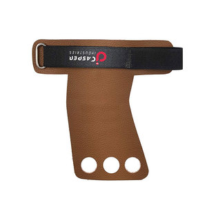 High Quality Cowhide Leather Gymnastic Gloves 3-Hole Weightlifting <b>Hand</b> <b>Grips</b> with Anti-Slip Workout Features and Wrist Support - Product Image 3