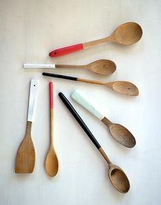 Spatule cuillère en bois et résine UNIQUE avec et support ustensiles de cuisine cuillère de cuisson en bois naturel pour la meilleure couleur - Product Image 6