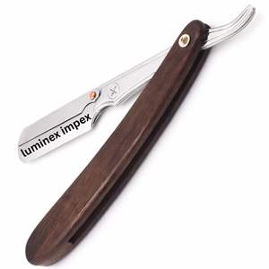 Professional Barber <b>Razor</b> with Stainless Steel <b>Blade</b> and Wood Handle for Face Use LUMINEX IMPEX Model A1 - Product Image 1