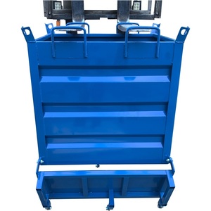 Conteneur de collecte de déchets en acier bleu pour chariot élévateur à benne basculante, équipement de manutention de déchets solides, roulement de moteur 5 - Product Image 5