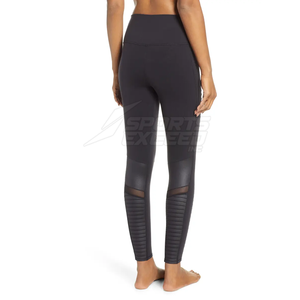 Leggings de yoga sur mesure de style nouveau, couleur personnalisée, taille élastique unie, leggings pour femmes de haute qualité fabriqués au Pakistan - Product Image 3