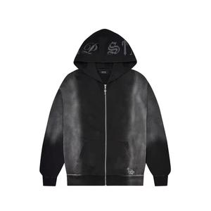 Sweat à capuche en éponge française délavé à l'acide de haute qualité pour hommes Sweat-shirt brodé zippé pour l'hiver Sweatshirts pour hommes de qualité supérieure - Product Image 4