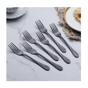 Juego de cubiertos de acero inoxidable con espejo de 6 piezas con diseño en relieve único Fiesta de comedor sofisticada de diseño elegante de calidad superior - Product Image 1