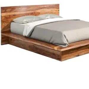 Vendas diretas da fábrica cama de madeira king size de cor de madeira para quarto de hotel de madeira maciça europeia personalizada