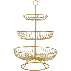 Cesta de almacenamiento de alimentos con recubrimiento en polvo negro de diseño moderno, cesta de fruta de Metal decorativa para encimera - Product Image 4