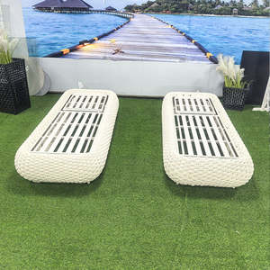 Modern Foldable Durable Aluminum <b>Rattan</b> <b>Sun</b> <b>Lounger</b> Tilting UV Resistant Eco-Friendly Cushions for Outdoor Use Courtyard Park - Product Image 2