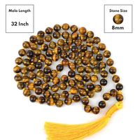 Vente en gros 108 Mala Prière Collier Noué Oeil de Tigre Perles Guérison Gland Équilibre Énergétique Collier Cristal Artisanat Pour Bijoux