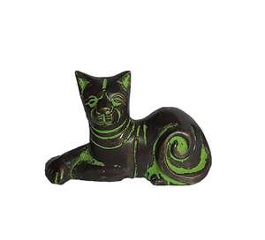 Chat en laiton Figurine mignon Kitty Animal Figurine chaton chat pièce maîtresse en laiton Statue chats Antique - Product Image 1