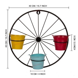 Jardinière murale ronde pour la décoration moderne de la maison et l'affichage élégant de la verdure verticale en intérieur avec un aspect métallique artistique - Product Image 3