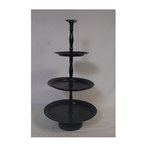 Plateau de service d'hôtel de luxe à trois étages présentoir à gâteaux en laiton doré présentoir à desserts créatif présentoir à gâteaux présentoir à desserts - Product Image 3