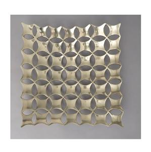 Stylish Gold Aluminum Dinnerware Serving <b>Tray</b> for Weddings and Ramadan Elegant Decorative Design for <b>Catering</b> - Product Image 2