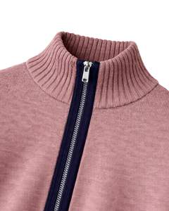 <b>Mens</b> Premium Ribbed Knit <b>Zip</b> <b>Up</b> Sweater Jacket Mauve Pink High Neck Winter <b>Cardigan</b> Full Zipper OEM Wholesale Supplier <b>Men</b> - Product Image 5