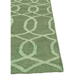 พรมลายเรขาคณิตอินดัสบาร์ สีเขียว ทอแบบแบน พรมปอกระเจาสำหรับตกแต่งบ้าน ทางเข้า ห้องนอน หรือโถงทางเดิน-รุ่น DRWM-125 - Product Image 4