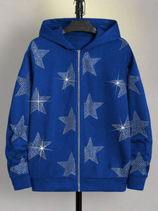 Sudaderas con capucha para hombre con diamantes de imitación de alta calidad para hombre, ropa para adultos, sudaderas con capucha cómodas transpirables con diamantes de imitación para hombre con logotipo/diseños personalizados - Product Image 5