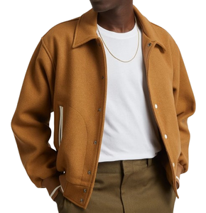 2026 Unisex Wholesale Heavyweight <b>Winter</b> Jacket Custom Logo Embroidered Wool Jacket Fur <b>Decoration</b> Premium Quality Plus Size - Product Image 3