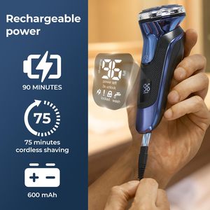 Rasoir Électrique Rechargeable pour Hommes, Étanche Utilisation Humide/Sèche, Rasoir à Grille Sans Fil avec Tondeuse Pop-Up pour un Rasage Précis du Visage IPX7 - Product Image 4
