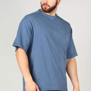 Top qualité surdimensionné 100% coton hommes T-Shirt avec impression personnalisée votre marque Logo T-Shirt hommes été goutte épaule T-Shirts - Product Image 3