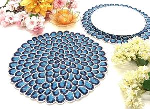 Juego de 4 Posavasos Bordados con Cuentas de Hongo, Posavasos de Alta Calidad Hechos a Mano para Decoración de Mesa de Comedor - Product Image 5