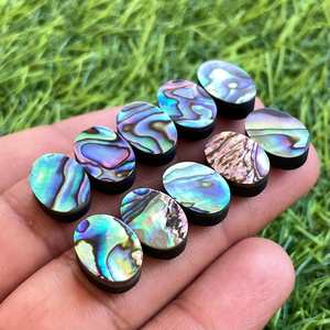 Cabujón de forma ovalada de concha de abulón, 10x14mm, 10 Uds., lote de piedras preciosas sueltas para fabricación de joyas, anillo, colgante, pulsera, uso artesanal - Product Image 1