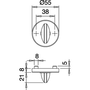 57 Stainless Steel Keyhole Escutcheon Pair F00 8mm Thick Round WC EDI Blinds <b>Shades</b> & Shutters - Product Image 3