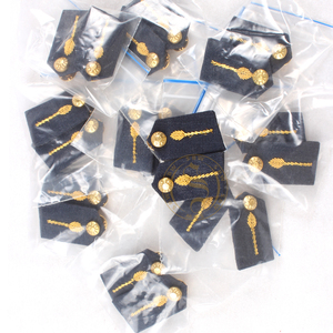 ผ้าปะติดคอปกเสื้อมีกระดุมทองเหลืองปักด้วยมือ - Product Image 5