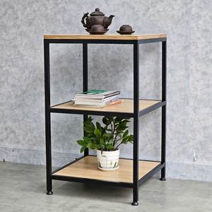 ชั้นวางของลอยตัว 3 ชั้น ขนาด 45x45x75 ซม. สำหรับห้องครัวและบ้าน ทำจากไม้อัดพร้อมโครงเหล็ก รุ่น KTB68160 - Product Image 2