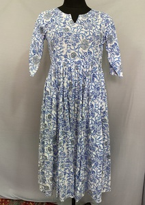 ชุดเดรสผ้าคอตตอนจับจีบสำหรับผู้หญิงชุดเดรสแบบชิ้นเดียวทำมือแฟชั่นฤดูร้อน - Product Image 2