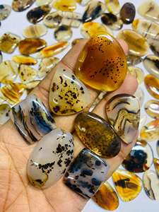 Cabujón de ágata Montana Natural de grado AAA, piedra semipreciosa con parte posterior plana Lisa para curar, tamaño de piedras preciosas personalizado, lote al por mayor - Product Image 3