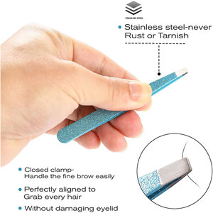 Hot Pink 4 PCS Pinzas profesionales de pestañas de acero inoxidable Precisión para cejas Cabello encarnado Extensiones de pestañas de vello facial - Product Image 6
