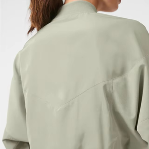 แจ็คเก็ตเบสบอลวาร์ซิตี้แฟชั่นสำหรับผู้หญิง ทำจากขนสัตว์ 100%  แขนหนังคุณภาพสูง  ออกแบบเองได้  สไตล์เรียบง่าย - Product Image 3