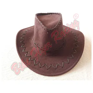 Handgefertigter traditioneller Cowboy-Lederhut braun individuelle Farbe Herren westliches Leder Cowboy-Hüte