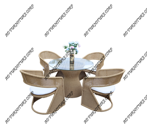 Ensemble de café en poly rotin au design moderne pour meubles de salon - Product Image 1