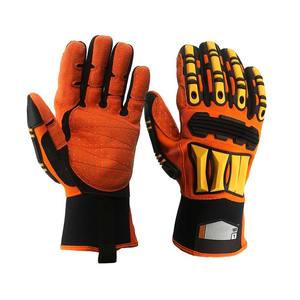 Gants de sécurité en cuir anti-choc A5, paume en peau de chèvre avec protection des articulations en TPR pour la conduite de camions et les opérations de véhicules lourds - Product Image 5