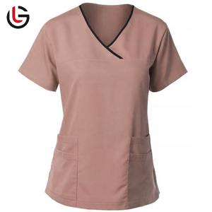 Venta al por mayor personalizable 100% algodón con cuello en V traje médico uniforme de enfermera hecho de lona para hospitales - Product Image 1