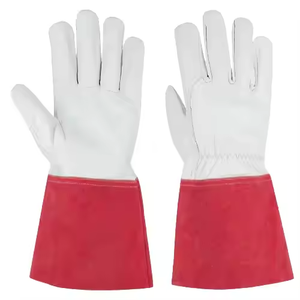 Guantes de soldadura TIG de cuero Partido de vaca de grano de cabra de mejor rendimiento Guantes DE SEGURIDAD anticortes Resistencia al calor para barbacoa de extinción de incendios - Product Image 6