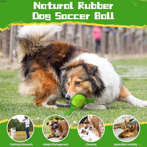 Jouets pour chiens, balles à mâcher avec sangles, en caoutchouc durable - Product Image 6