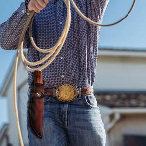 ซองมีดหนังทำด้วยมือแบบกำหนดเองปลอกมีดหนังแท้ PU สำหรับมีดล่าสัตว์กลางแจ้ง - Product Image 6