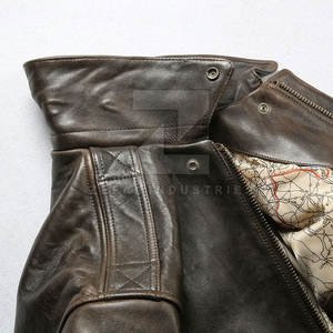 Vêtement de mode en gros, veste bomber en cuir pour homme, logo personnalisé sur le devant, col montant, imperméable, écologique, veste d'hiver - Product Image 6