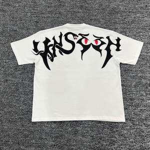 100% coton surdimensionné unisexe T-Shirt solide à manches courtes Hip Hop Streetwear haute qualité avant Logo coupe ample tricoté T-Shirts - Product Image 2