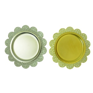 Assiette de service ronde en acier inoxydable au design exclusif et finition polie brillante pour les dîners - Product Image 6