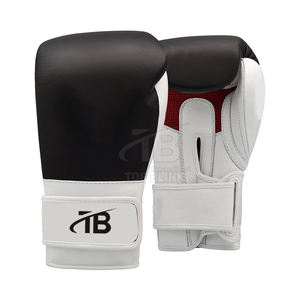 ถุงมือชกมวยคุณภาพระดับมืออาชีพถุงมือหนังติดป้ายแบบส่วนตัวพร้อมสายรัดข้อมือ - Product Image 1