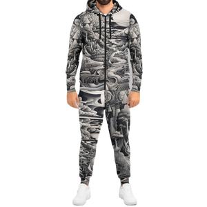 Chándal Deportivo Transpirable de Invierno para Hombre, Sublimado, Informal, 100% Algodón, Felpa, Cintura Elástica - Product Image 1
