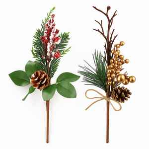 Vente en gros d'usine, écologique, durable, non toxique, artisanat, mode, baies artificielles en plastique, cône de pin, bâton, moyen et petit - Product Image 1