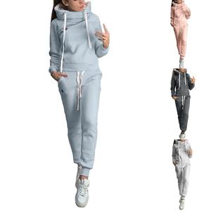 เสื้อกันหนาวลำลองแฟชั่นพิมพ์ลายตัวอักษรสำหรับผู้หญิงเสื้อกันหนาวกีฬาสองชิ้นพร้อมกางเกงมีกระเป๋า - Product Image 6