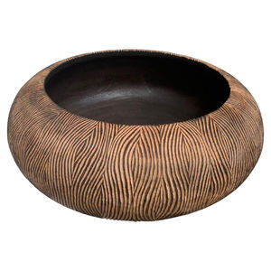 Bol en bois bicolore fait à la main, design unique sculpté à la main, décoration moderne pour la maison, centre de table, bol de service décoratif en bois naturel - Product Image 3