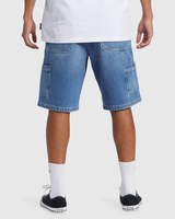 Shorts en jean décontractés coupe ample pour homme OGC Carpenter, délavé effet pierre, avec boucle de ceinture, poches utilitaires, respirant, taille haute, boutonnage
