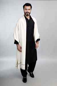 Men Winter Wool <b>Shawl</b> Soft Warm Breathable 300g Traditional Solid Color Classic <b>Wrap</b> Middle Eastern Design - Product Image 5